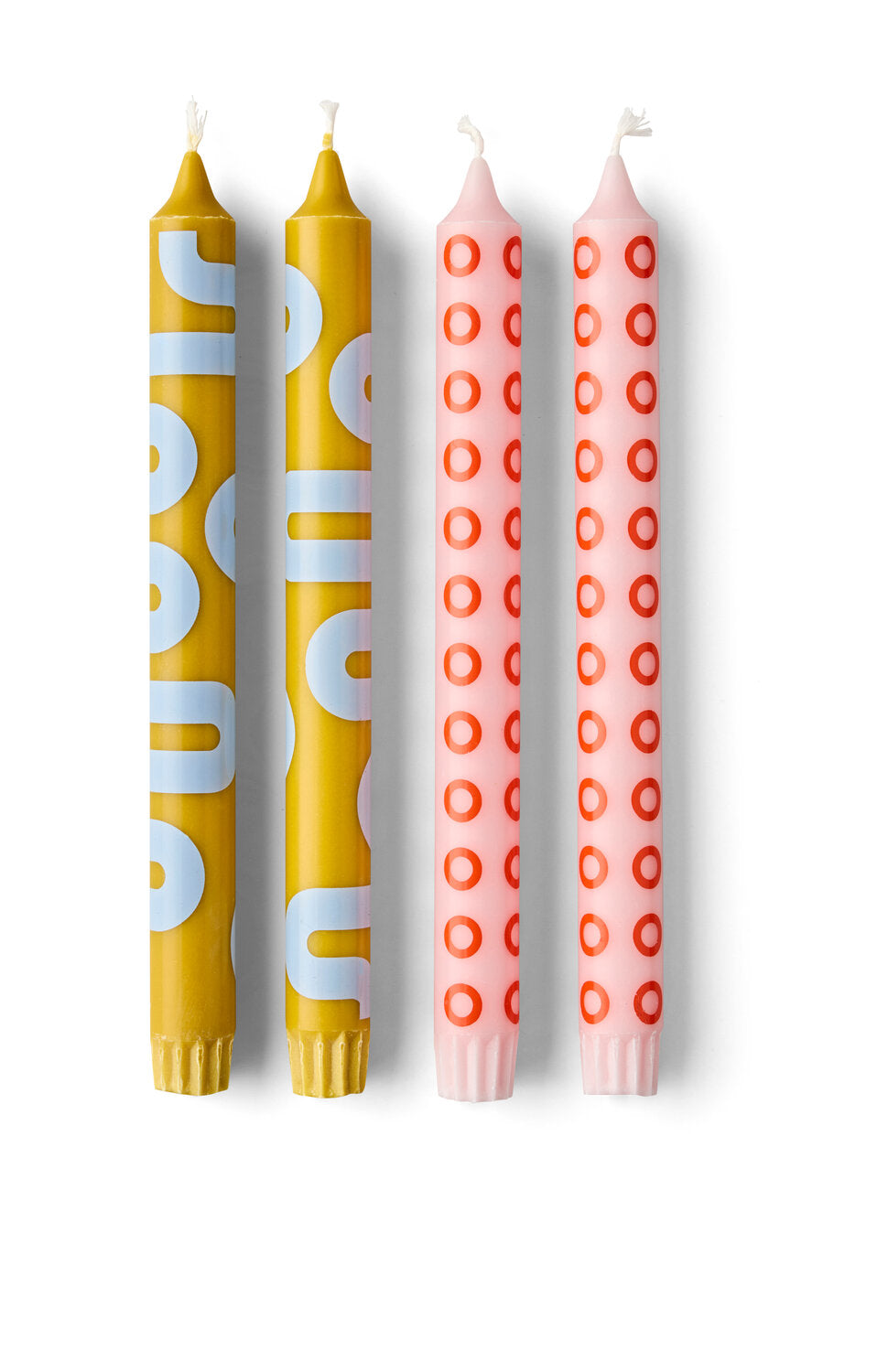 Stearinlys, 4-pak - Ochre/Rose